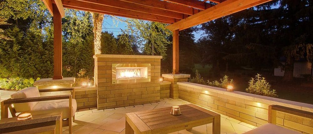Patio with Fireplace and LED Lighting